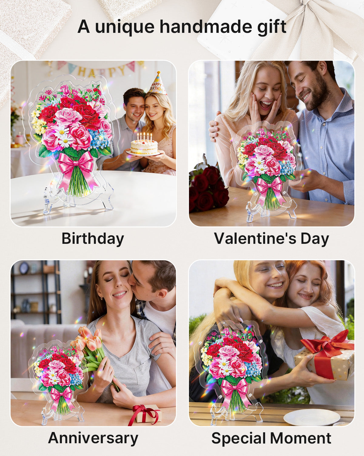 Acryl-Tisch-Fensterf?nger ¨C Romantischer Blumenstrau?
