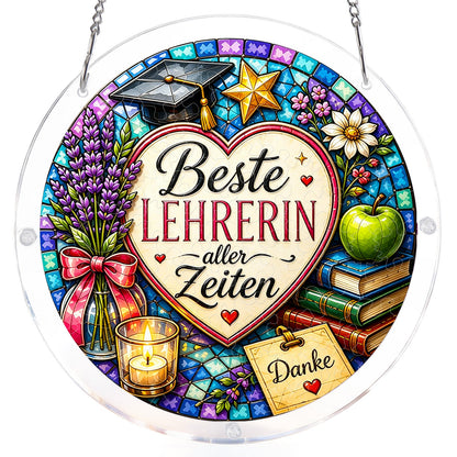 DE Lehrerin Sonnenschutzf?nger aus Acrylfensterkunst
