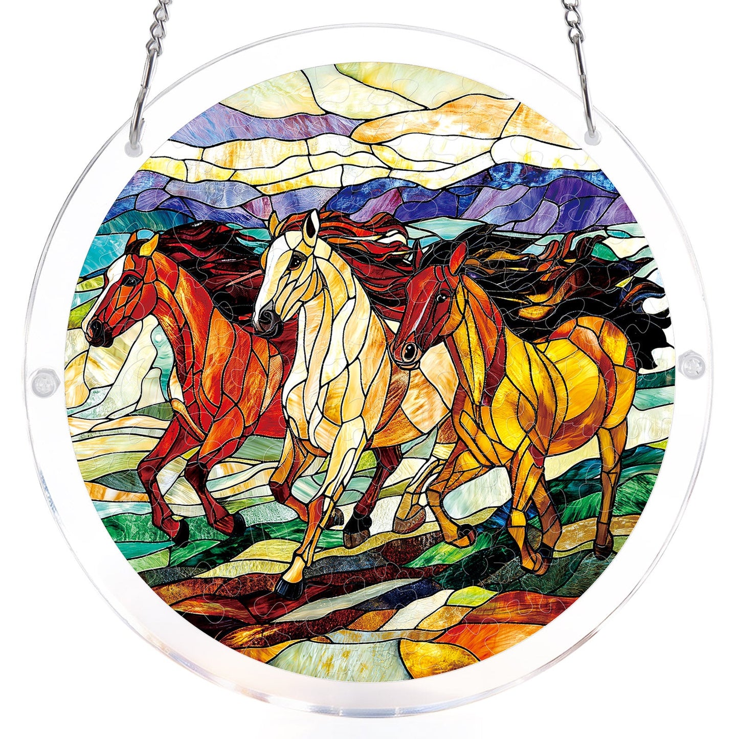 Wilder Galopp Lichtf?nger-Acrylfensterkunst