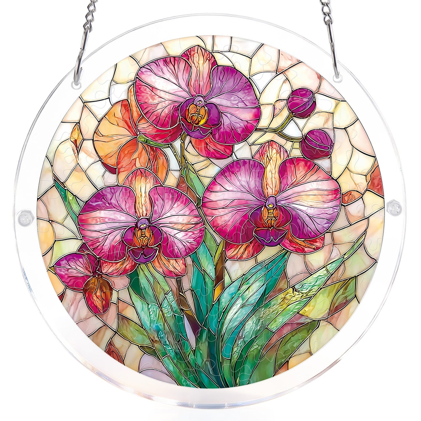 Vertr?umte Orchideen, die Sonnenf?nger-Acrylfensterkunst aufhellen