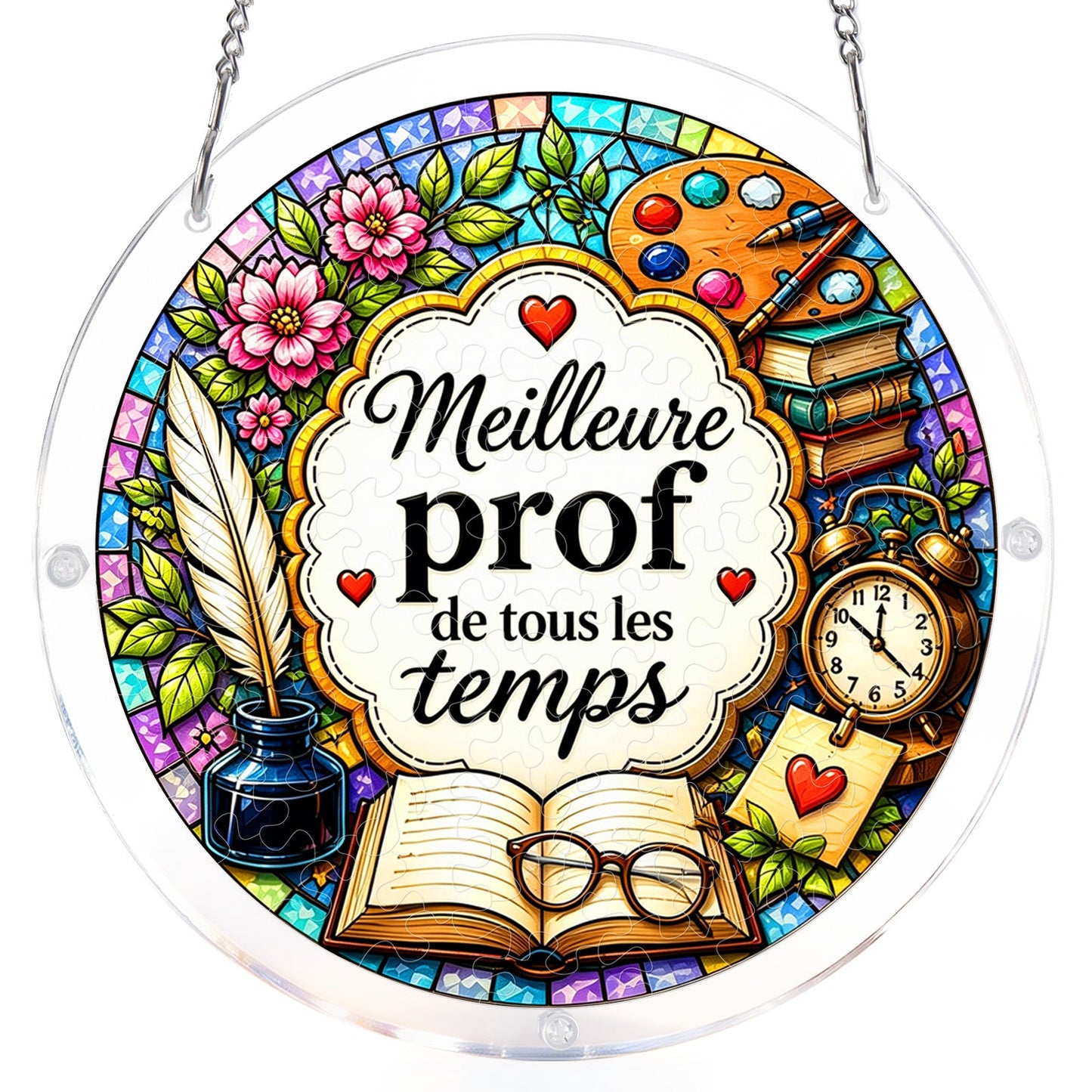 FR Weibliche Lehrerin Leichter Sonnenf?nger ¨C Acrylfensterkunst