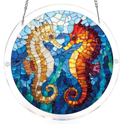 Vertr?umte Seepferdchen Licht-Suncatcher-Acrylfensterkunst