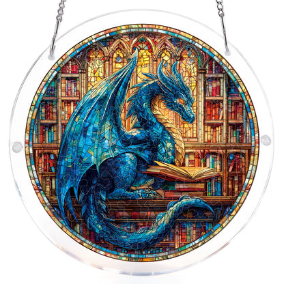 Das Blaue Drachen Bibliotheks-Licht-Sonnenf?nger-Acrylfensterkunst