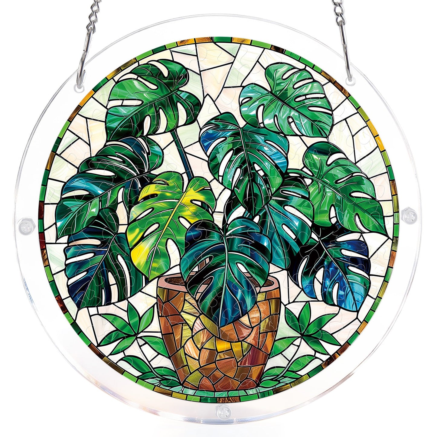 Monstera Gr¨¹npflanzen Lichtf?nger ¨C Acrylfensterkunst