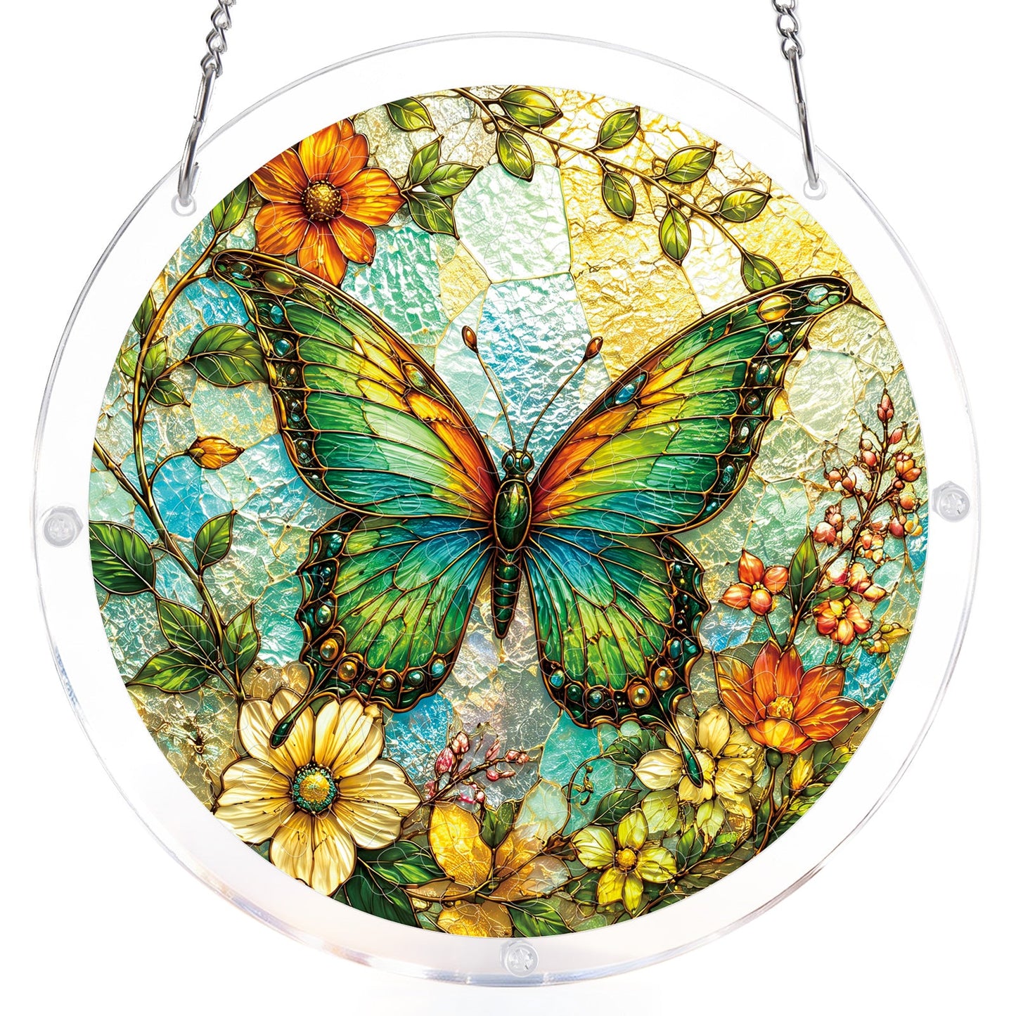 Suncatcher ?Smaragd Schmetterlingsfl¨¹stern¡° ¨C Acryl-Fensterbild