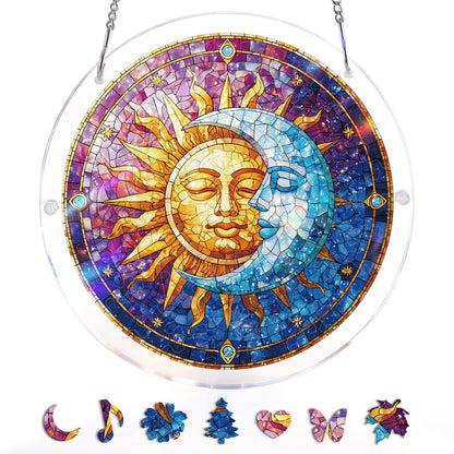 Sonne und Mond in Harmonie Licht-Sonnenf?nger-Acrylfensterbild