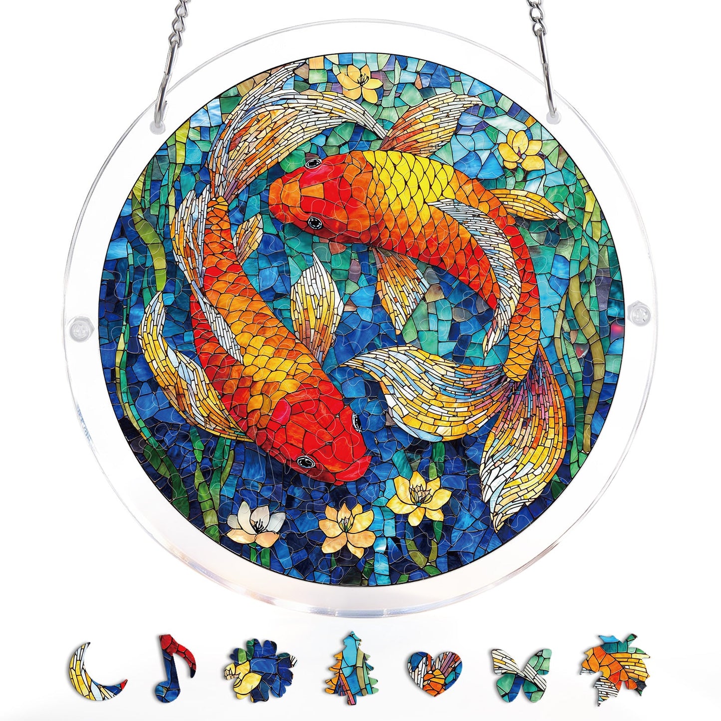 Koi-Traumteich-Lichtf?nger ¨C Acryl-Fensterkunst