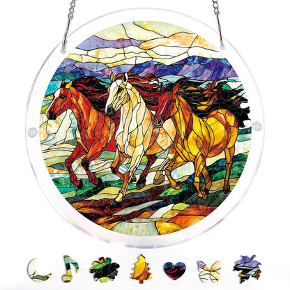 Wilder Galopp Lichtf?nger-Acrylfensterkunst