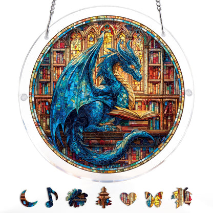 Das Blaue Drachen Bibliotheks-Licht-Sonnenf?nger-Acrylfensterkunst