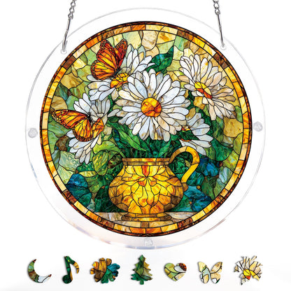 G?nsebl¨¹mchen Schmetterling Gartenlicht Sonnenf?nger-Acryl Fensterkunst