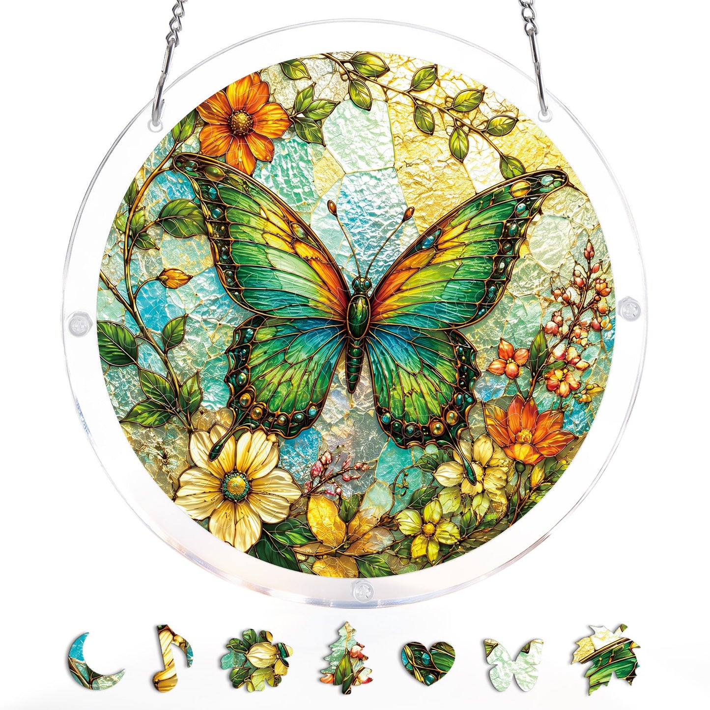Suncatcher ?Smaragd Schmetterlingsfl¨¹stern¡° ¨C Acryl-Fensterbild