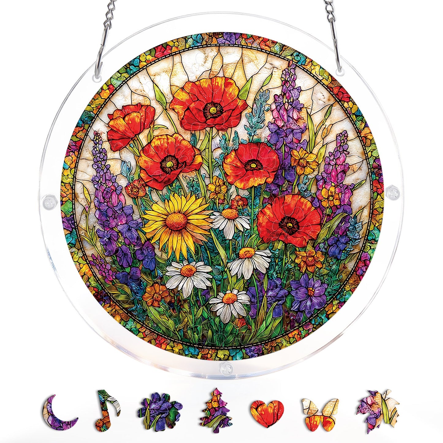 Wildblumen-Garten-Lichtf?nger ¨C Fensterkunst aus Acryl