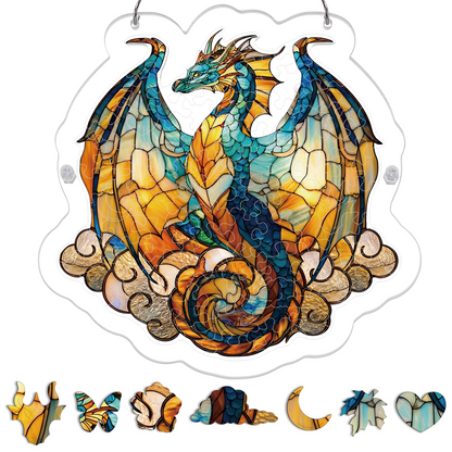 Ozeanfeuer Drachen Licht Sonnenf?nger-Acryl Fensterkunst