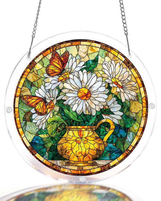 G?nsebl¨¹mchen Schmetterling Gartenlicht Sonnenf?nger-Acryl Fensterkunst