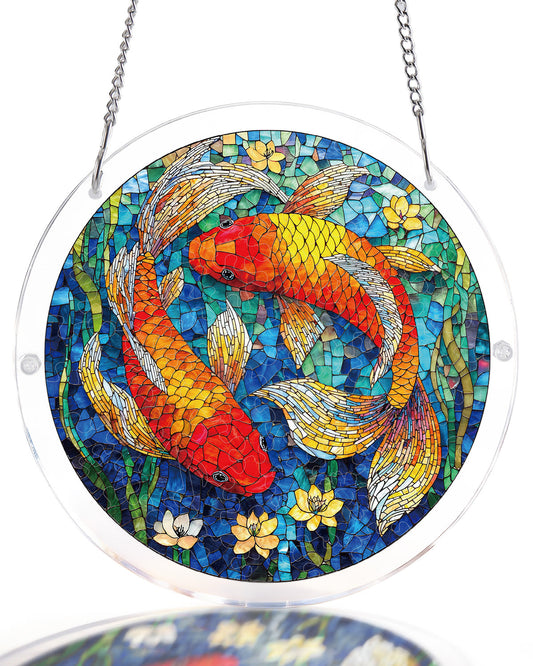 Koi-Traumteich-Lichtf?nger ¨C Acryl-Fensterkunst