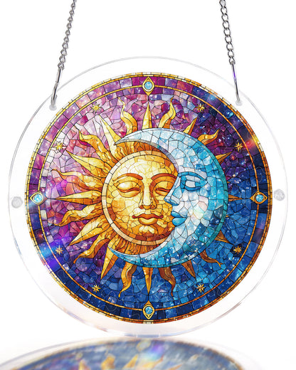 Sonne und Mond in Harmonie Licht-Sonnenf?nger-Acrylfensterbild