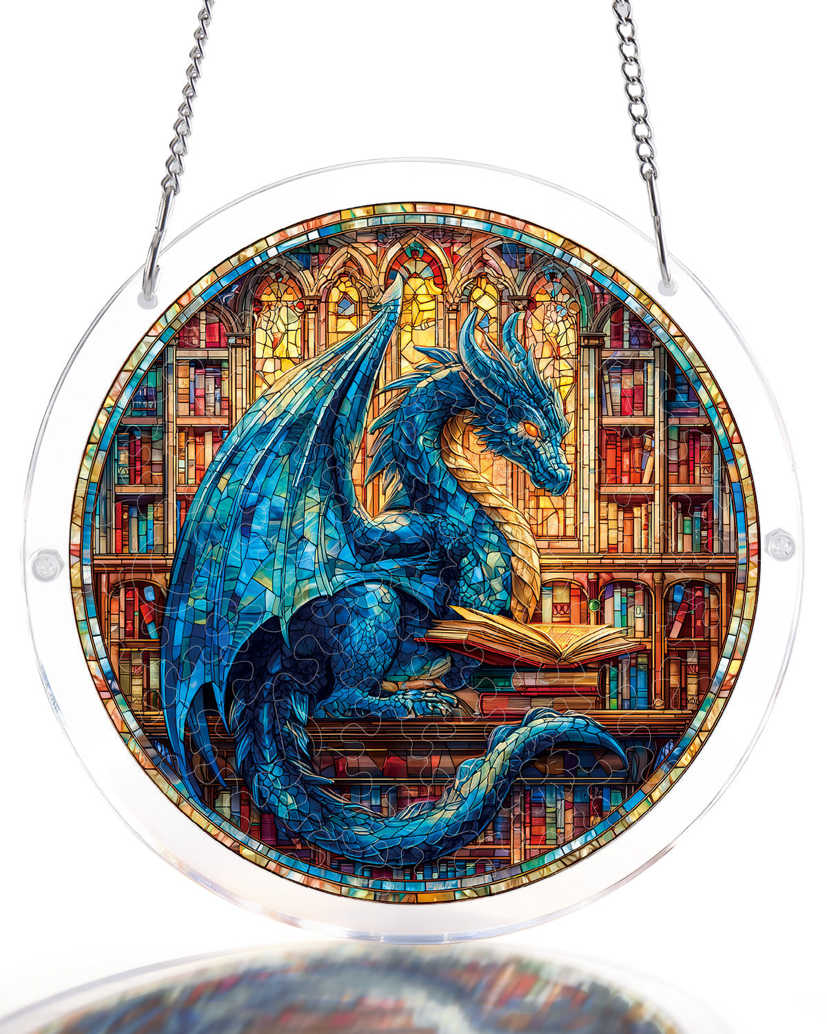 Das Blaue Drachen Bibliotheks-Licht-Sonnenf?nger-Acrylfensterkunst