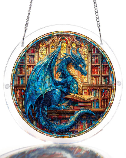 Das Blaue Drachen Bibliotheks-Licht-Sonnenf?nger-Acrylfensterkunst