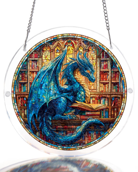 Das Blaue Drachen Bibliotheks-Licht-Sonnenf?nger-Acrylfensterkunst