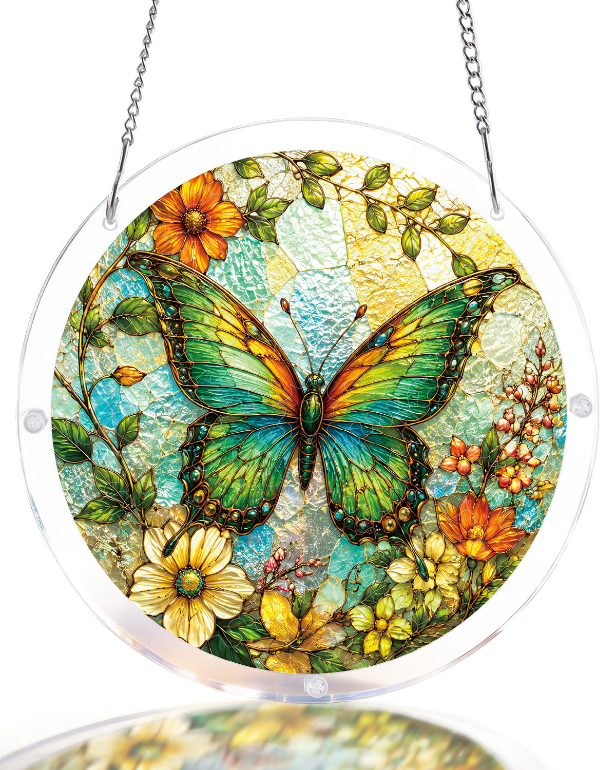 Suncatcher ?Smaragd Schmetterlingsfl¨¹stern¡° ¨C Acryl-Fensterbild