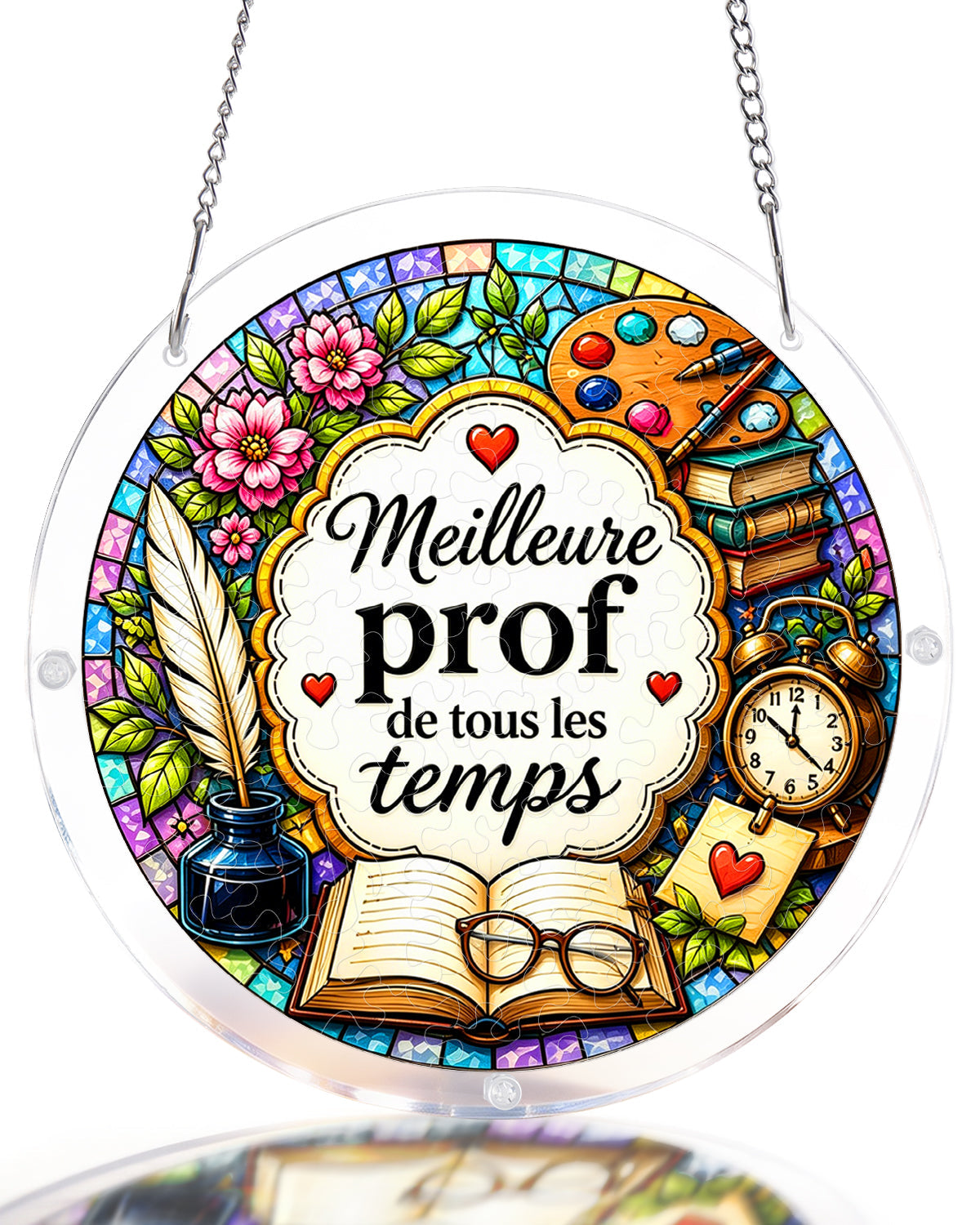 FR Weibliche Lehrerin Leichter Sonnenf?nger ¨C Acrylfensterkunst