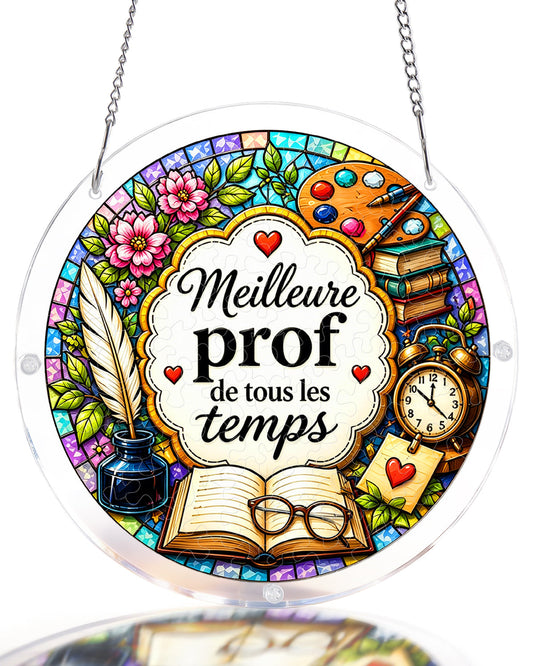 FR Weibliche Lehrerin Leichter Sonnenf?nger ¨C Acrylfensterkunst