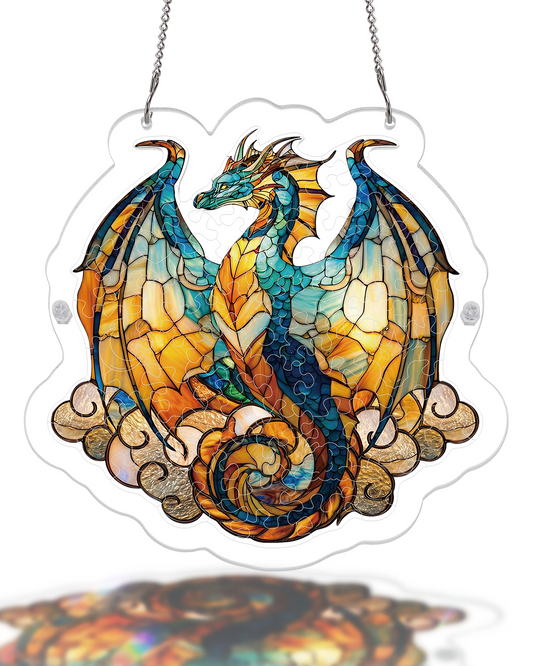 Ozeanfeuer Drachen Licht Sonnenf?nger-Acryl Fensterkunst