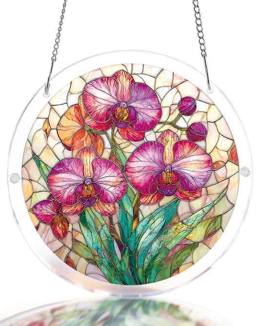Vertr?umte Orchideen, die Sonnenf?nger-Acrylfensterkunst aufhellen