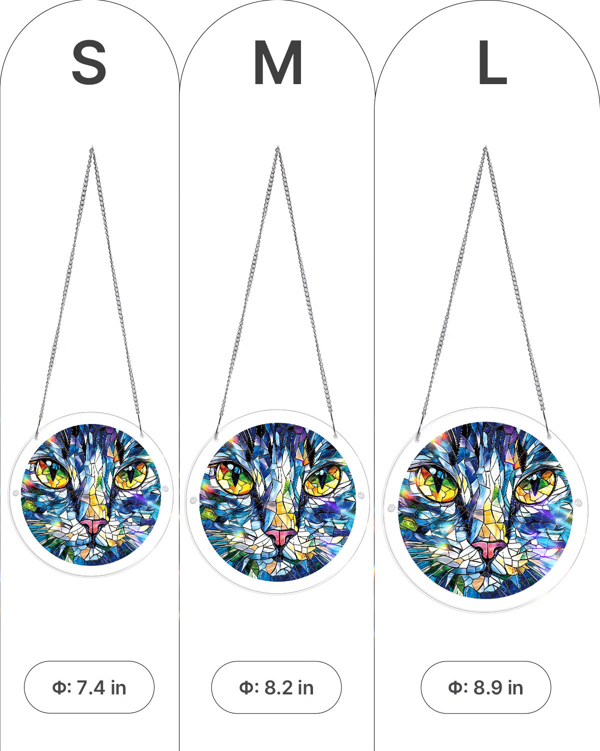 Mosaik Katze Lichtf?nger-Acryl Fensterkunst