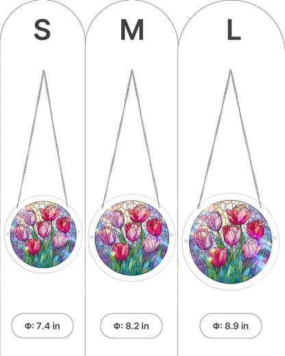 Morgend?mmerung-Tulpen-Licht-Sonnenf?nger-Acryl-Fensterkunst
