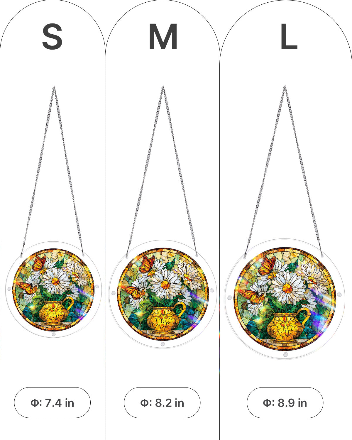 G?nsebl¨¹mchen Schmetterling Gartenlicht Sonnenf?nger-Acryl Fensterkunst