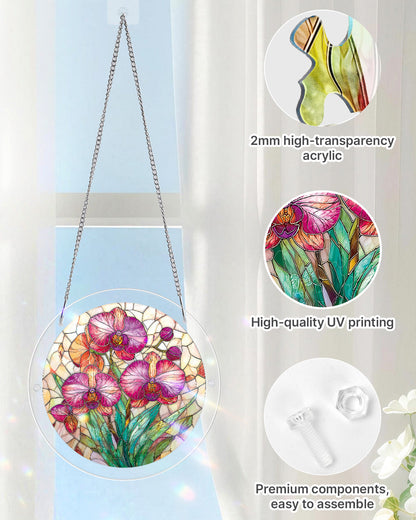 Vertr?umte Orchideen, die Sonnenf?nger-Acrylfensterkunst aufhellen