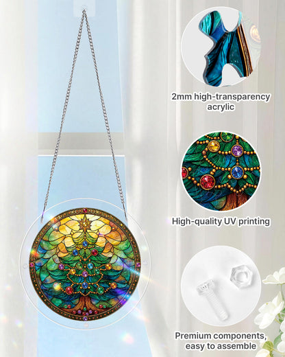 Verzierter Weihnachtsbaum Lichtf?nger-Acrylfensterkunst