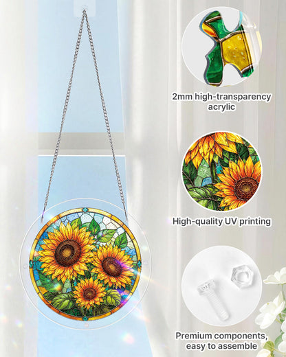 Sonnenblumenstrahlenf?nger-Acrylfensterkunst