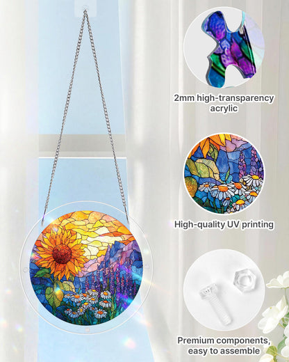 Sonnenblumenwiese Lichtf?nger ¨C Fensterbild aus Acryl