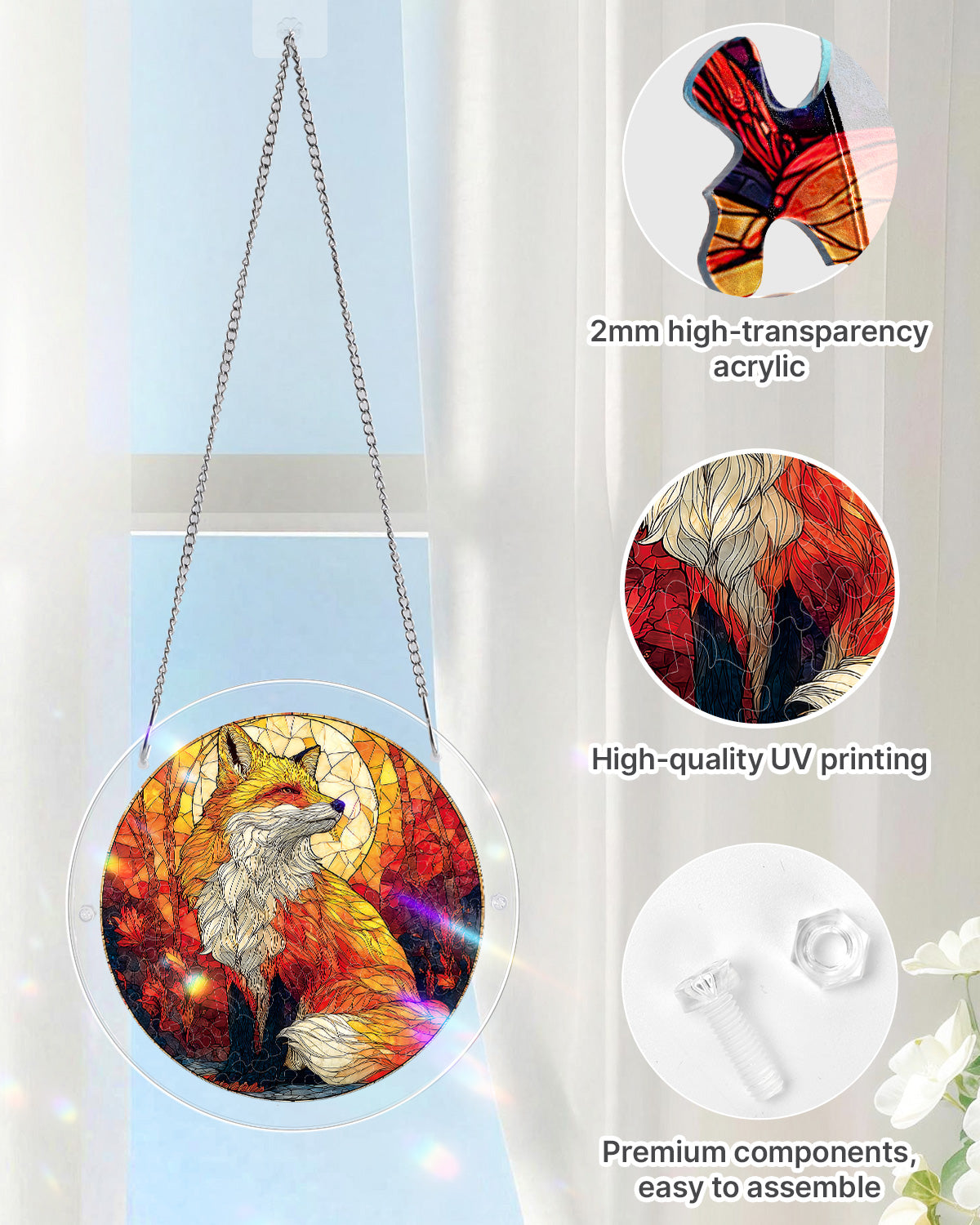 Fuchs Gl¨¹hlicht Sonnenf?nger-Acrylfensterkunst