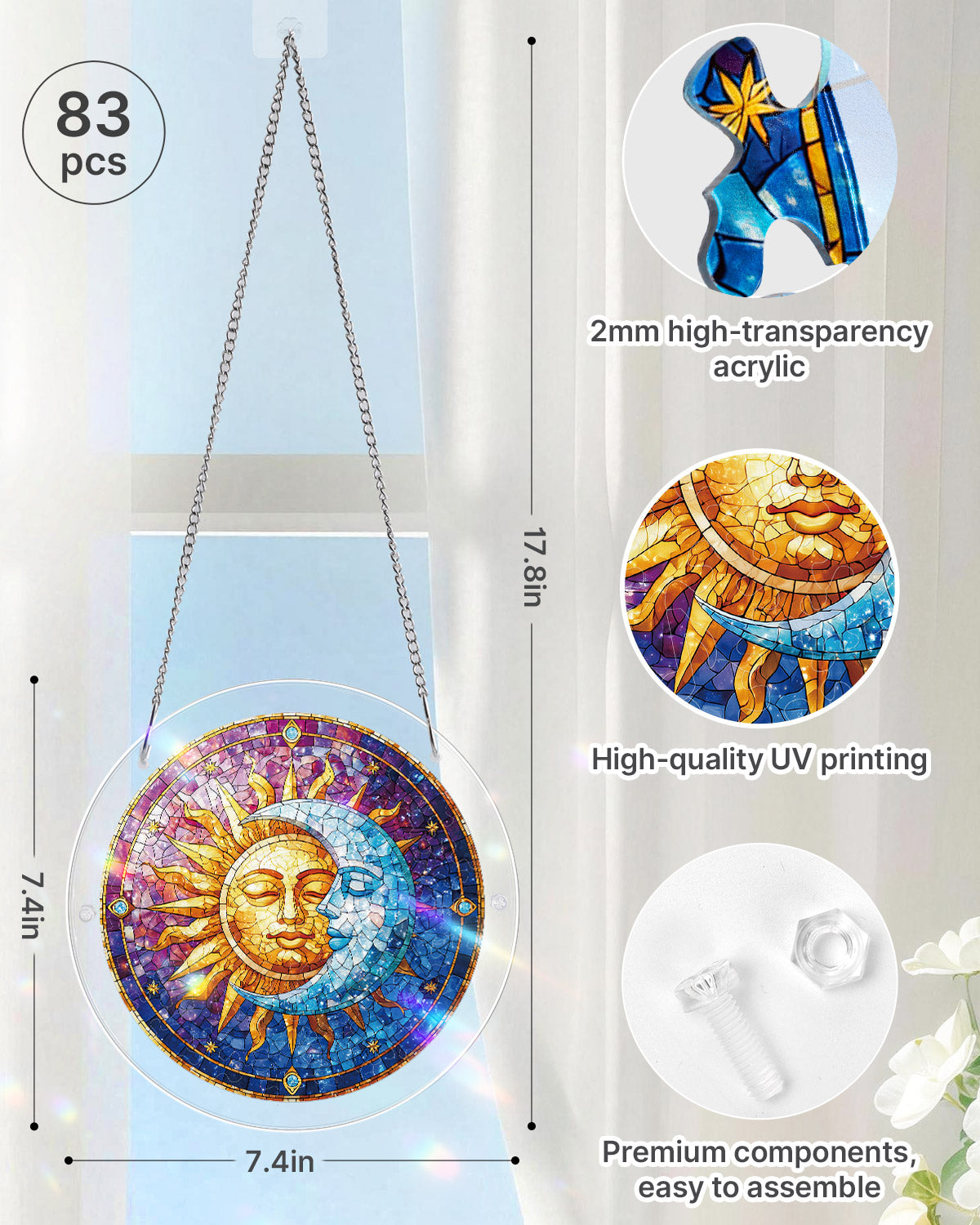 Sonne und Mond in Harmonie Licht-Sonnenf?nger-Acrylfensterbild