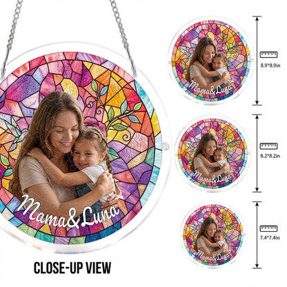 Personalized Acrylic Suncatcher - Rosy Ties of Love
