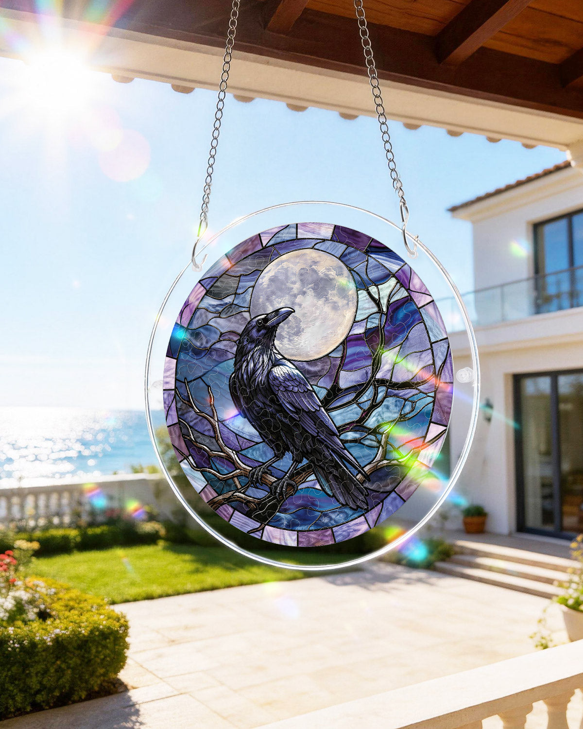 Mondlicht-Rabenlicht-Sonnenf?nger ¨C Acryl-Fensterkunst