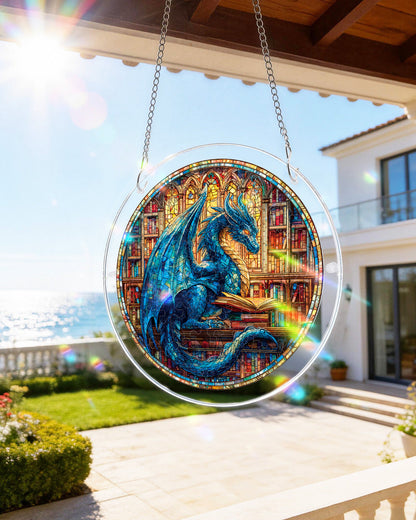 Das Blaue Drachen Bibliotheks-Licht-Sonnenf?nger-Acrylfensterkunst