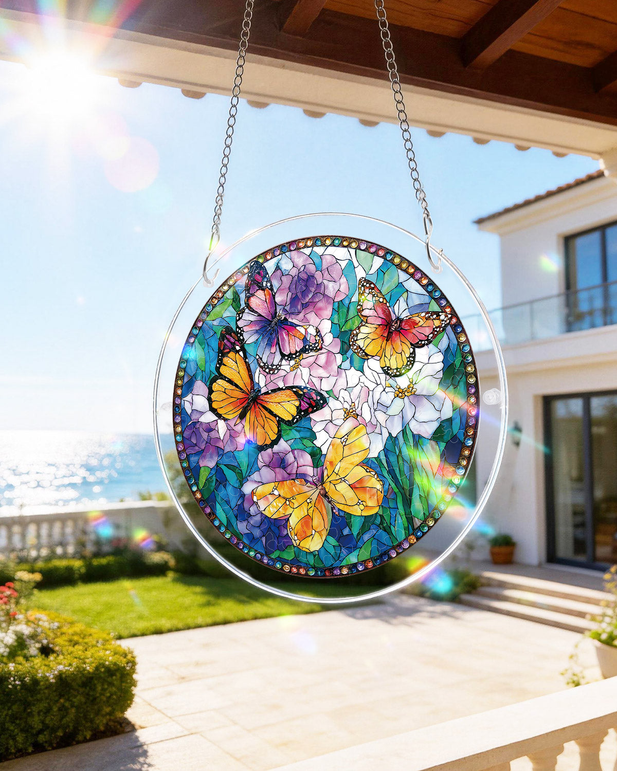 Schmetterlinge in voller Bl¨¹te Licht-Sonnenf?nger-Acryl-Fensterkunst