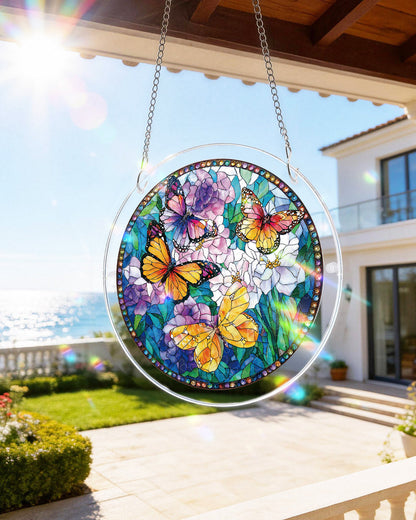 Schmetterlinge in voller Bl¨¹te Licht-Sonnenf?nger-Acryl-Fensterkunst