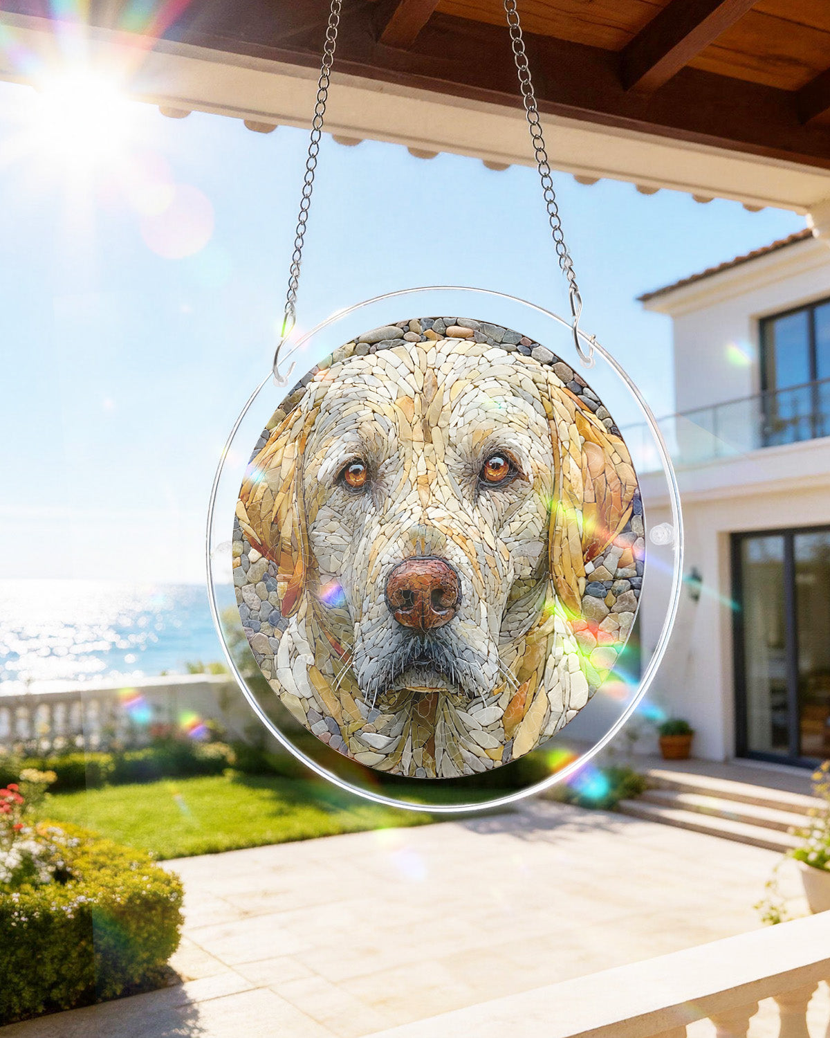 Stein-Hund Lichtf?nger ¨C Acryl-Fensterbild