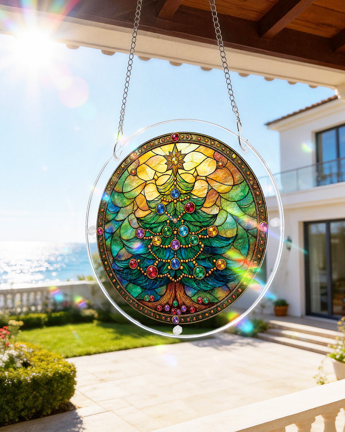 Verzierter Weihnachtsbaum Lichtf?nger-Acrylfensterkunst