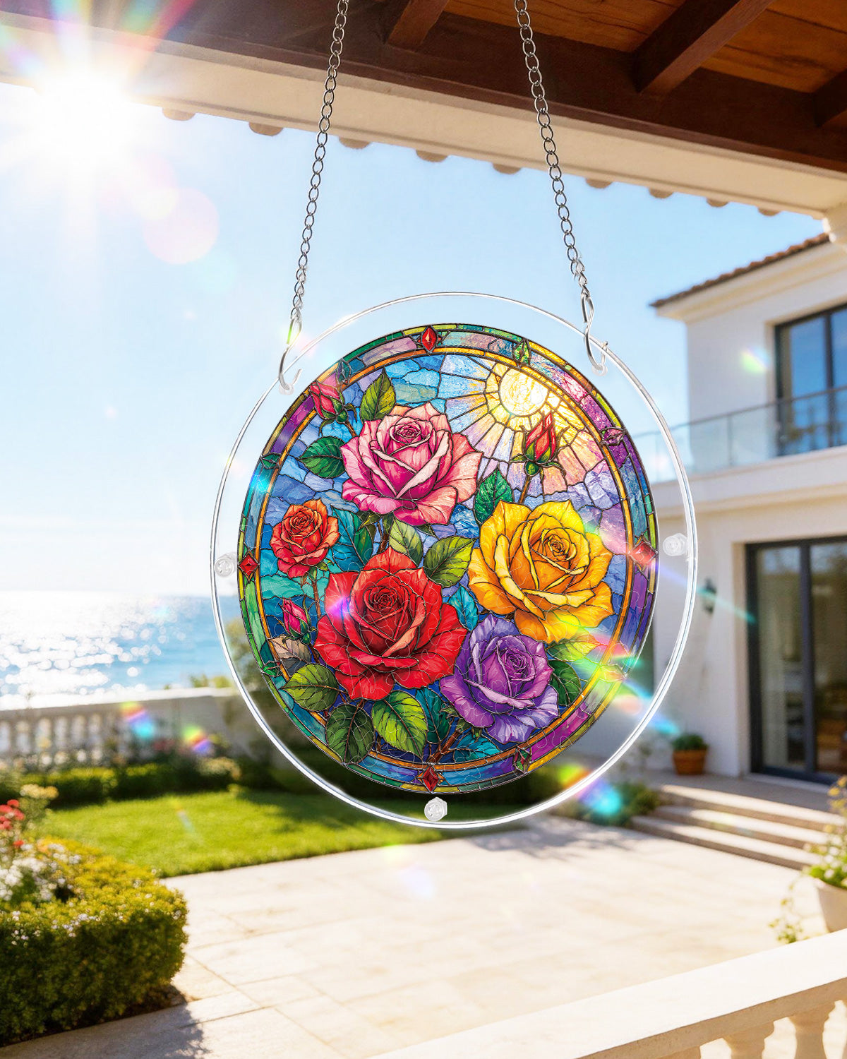 Sonnenschutzf?nger f¨¹r Rosenfenster ¨C Acrylfensterkunst