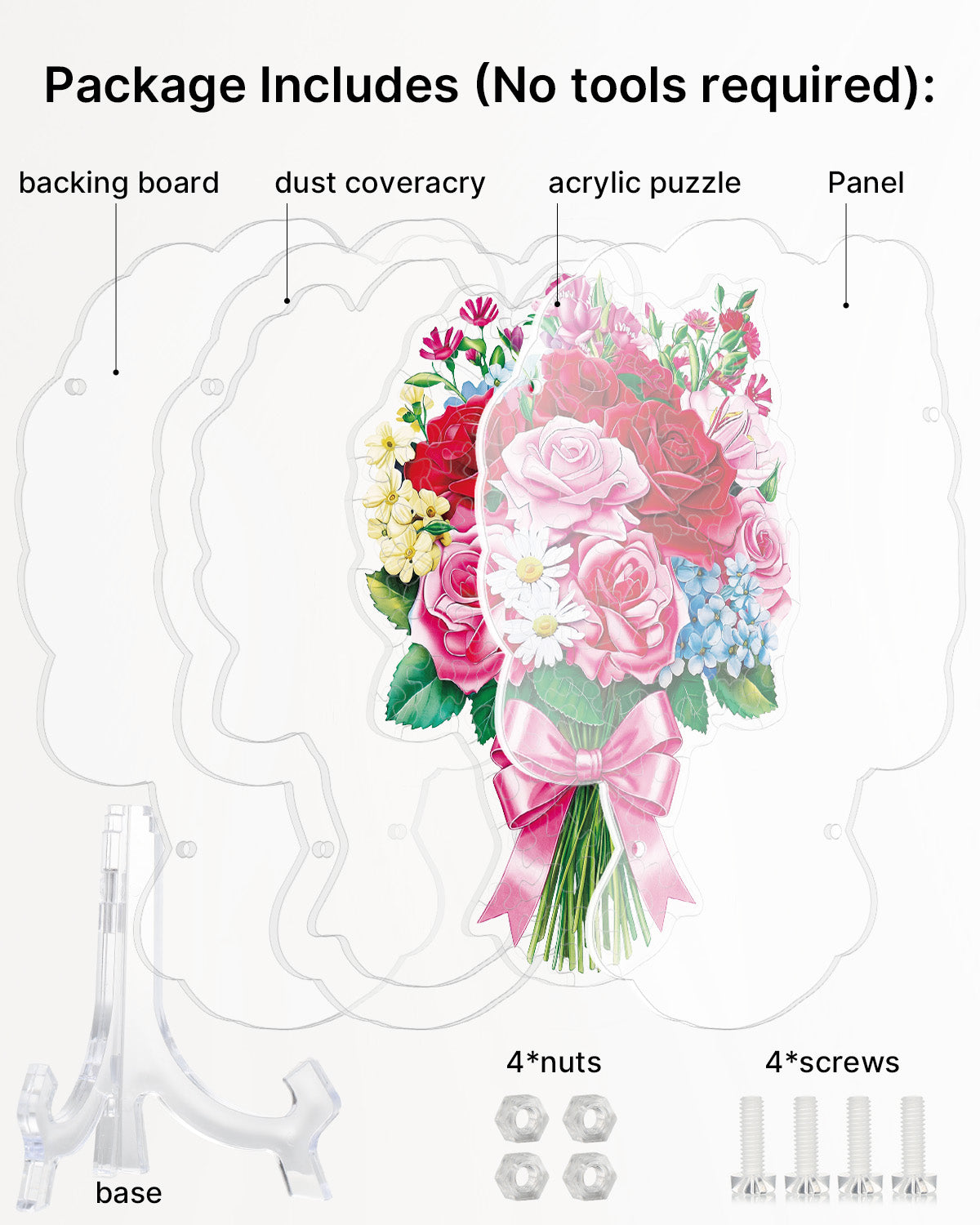 Acryl-Tisch-Fensterf?nger ¨C Romantischer Blumenstrau?