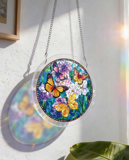Acrylic Jigsaw Puzzle Suncatcher - Butterflies in Bloom