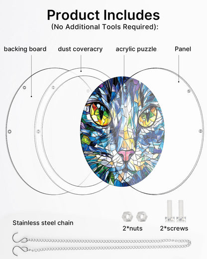 Mosaik Katze Lichtf?nger-Acryl Fensterkunst