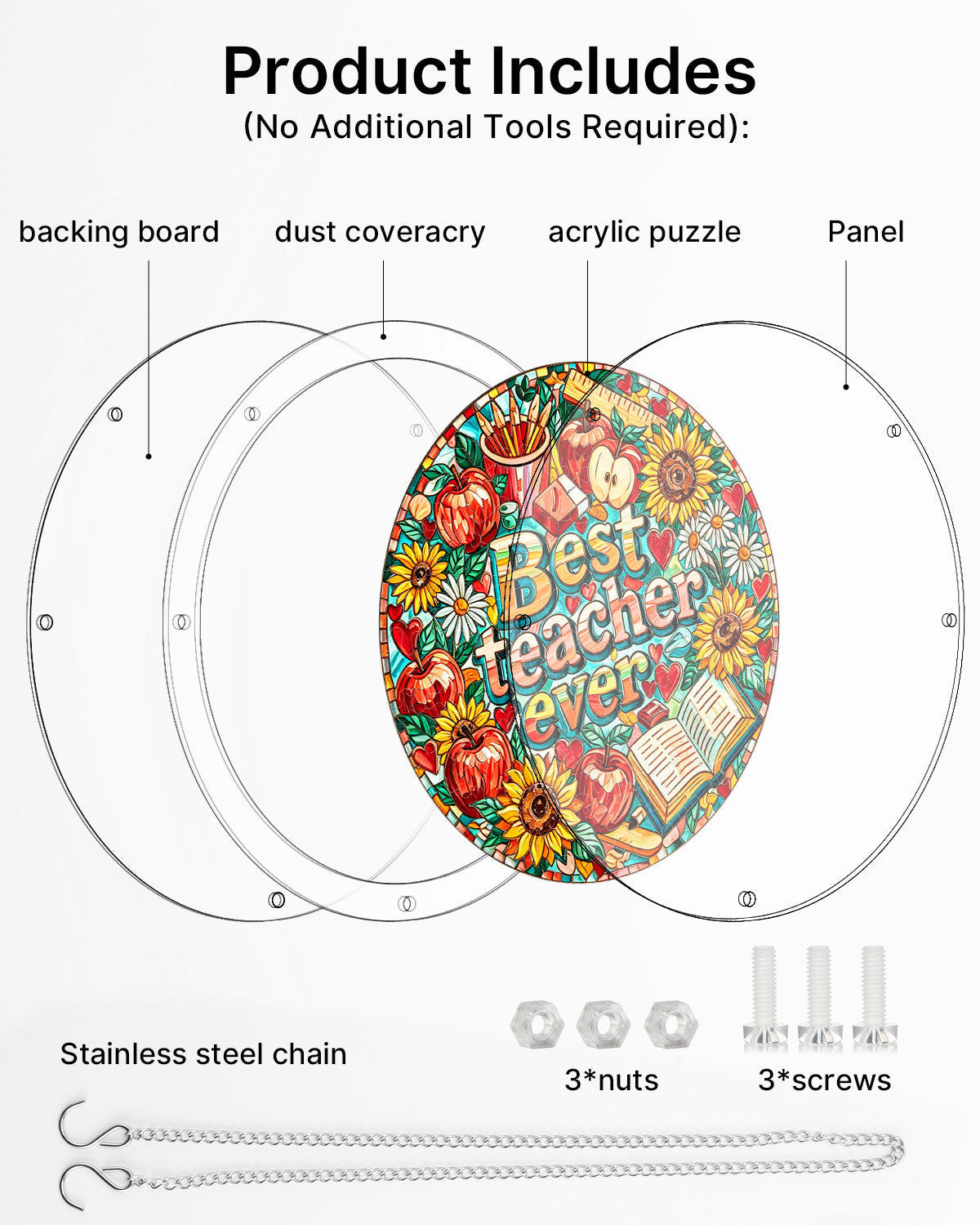 Bester Lehrer aller Zeiten Lichtf?nger-Acrylfensterkunst