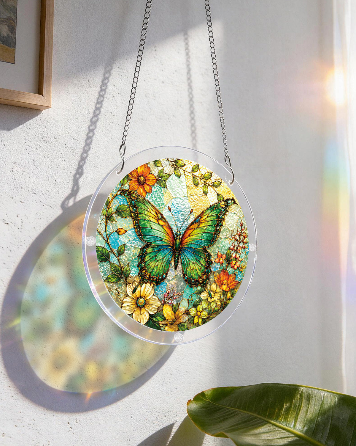 Suncatcher ?Smaragd Schmetterlingsfl¨¹stern¡° ¨C Acryl-Fensterbild